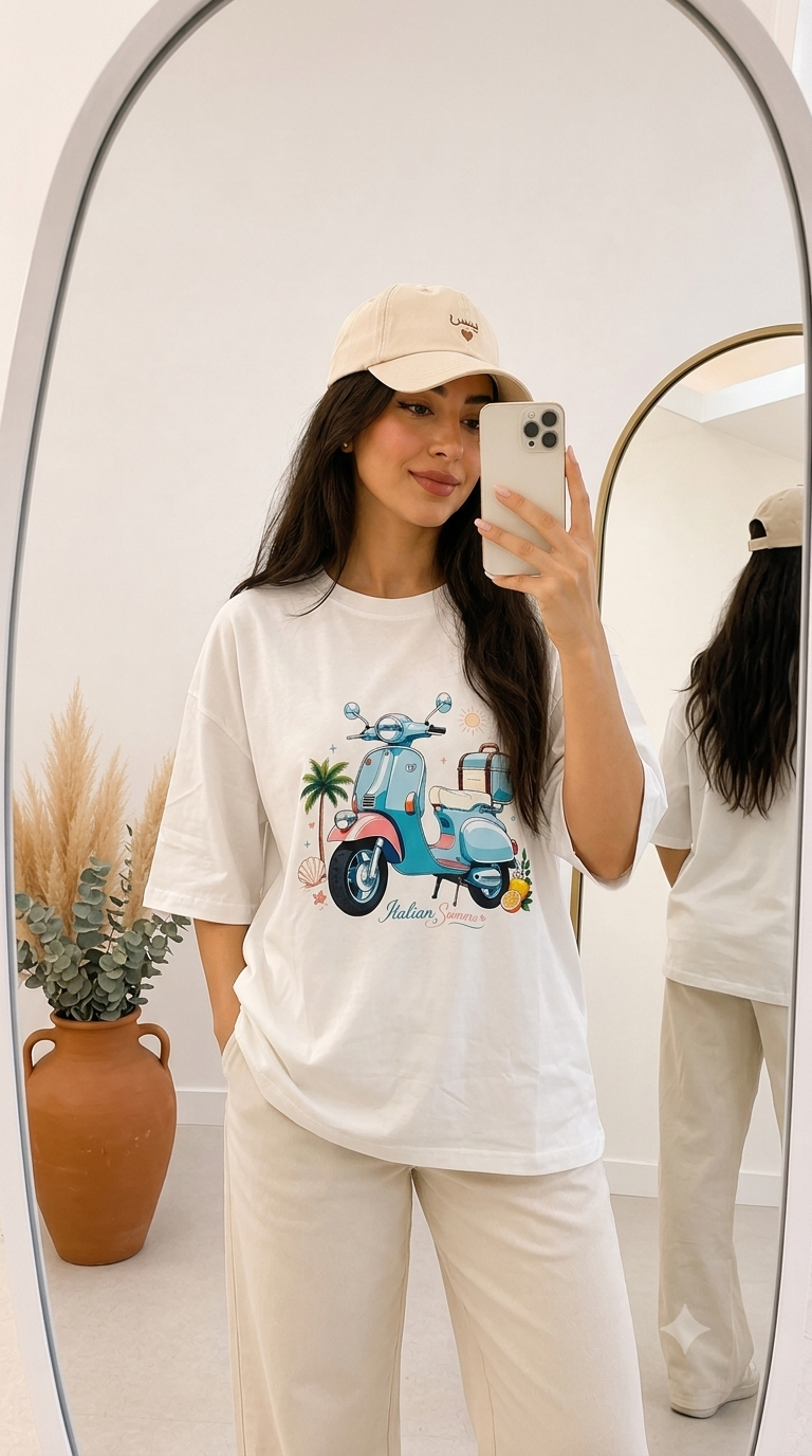 تیشرت باکسی وسپا رنگی